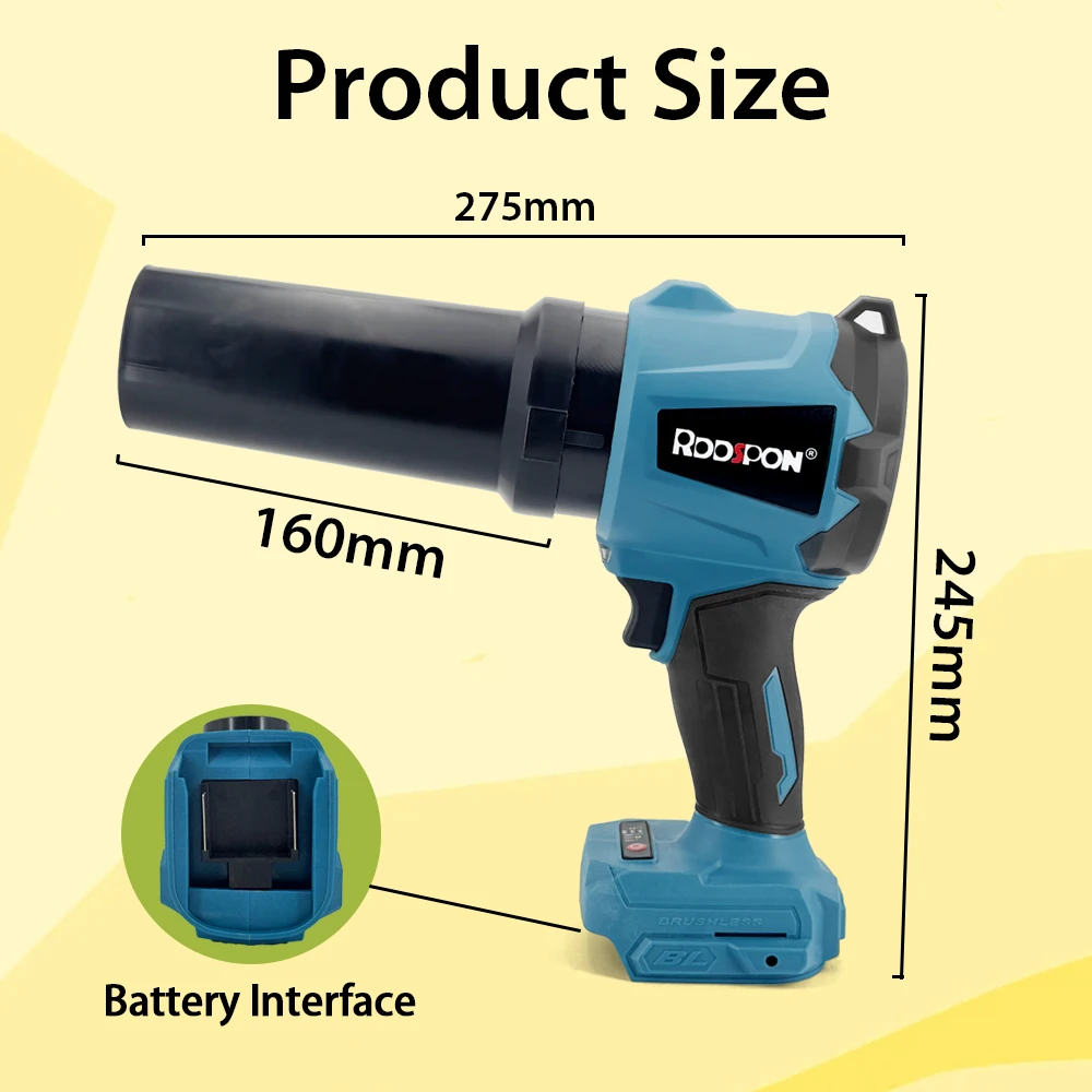 3000W Powerful Air Blower Brushless 320000RPM Electric Turbo Jet Blower Leaf Blower Dust Blowing Tools For Makita Battery