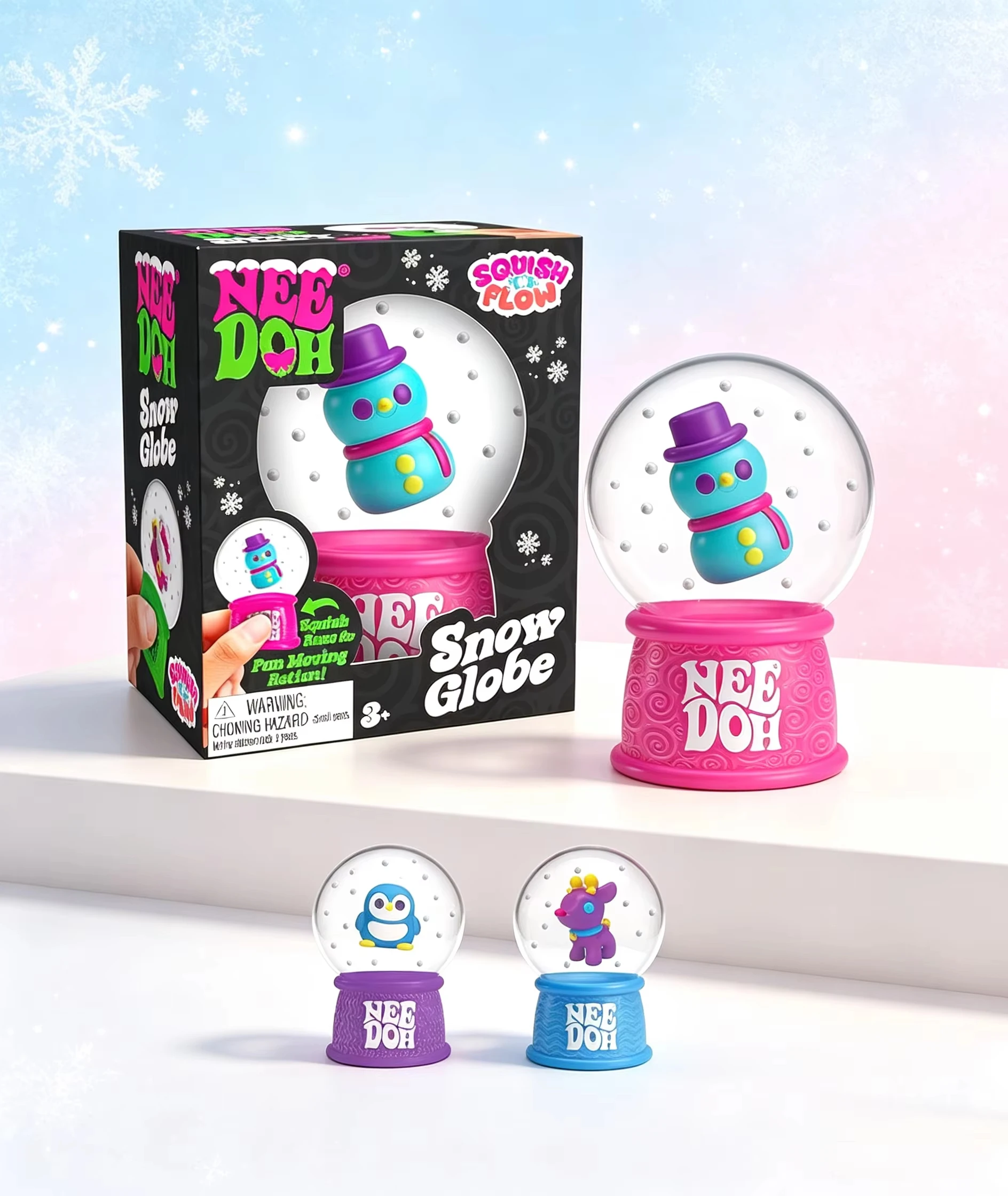 NeeDoh Squish Flow Snow Globe Crunch Stress Relief Squeeze Toy Sensory Toy Heal Relax Fidget Toy Satisfying For Adults Gifts