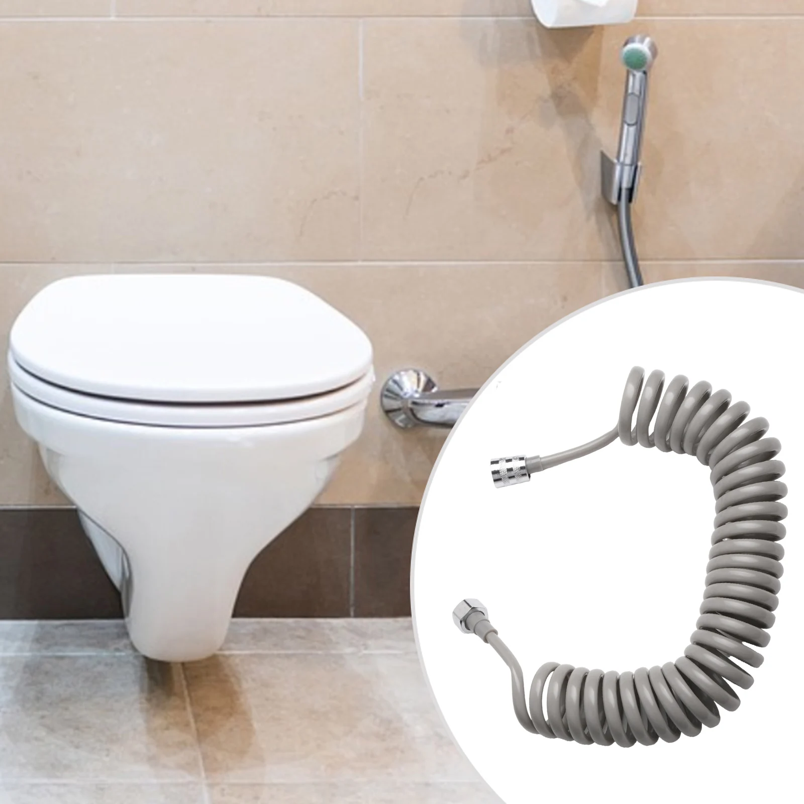 3/5m Telephone Line Tube Bathing Flexible Tube Spiral Spring Hose Toilet Bidet Sprayer Shower Head Water Pipe