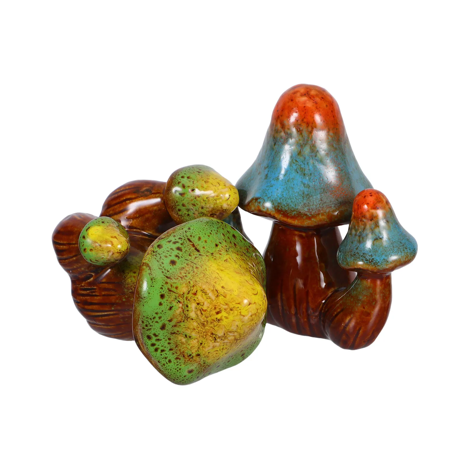 

2Pcs Ceramic Mushroom Garden Bonsai Decoration Miniature Flowerpot Landscape Adornment Outdoor Moss Ornament Ceramic Mushroom