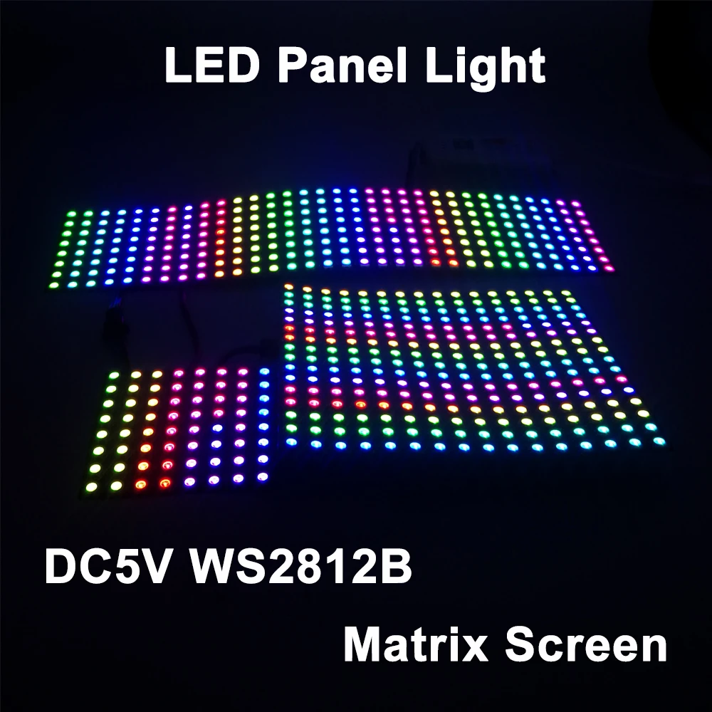 1-10Pcs WS2812B 5050 RGB LED Digital Flexible Panel Light Individually Addressable WS2812 8x8 16x16 8x32 Module Matrix Screen 5V