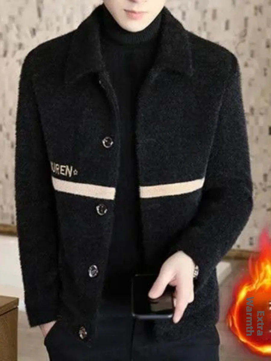 

Men's ort Coat Jaet 2025 New Sle Woolen Coat Stand Collar Warm Winter Faion Ci Life Sle Single Button Closure Coat