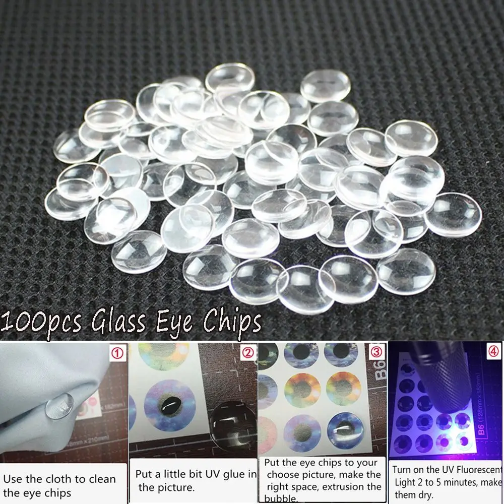 100pcs 14mm Hot   Modified Time Gem DIY Crafts Blyth Dolls Glass Eye Chips