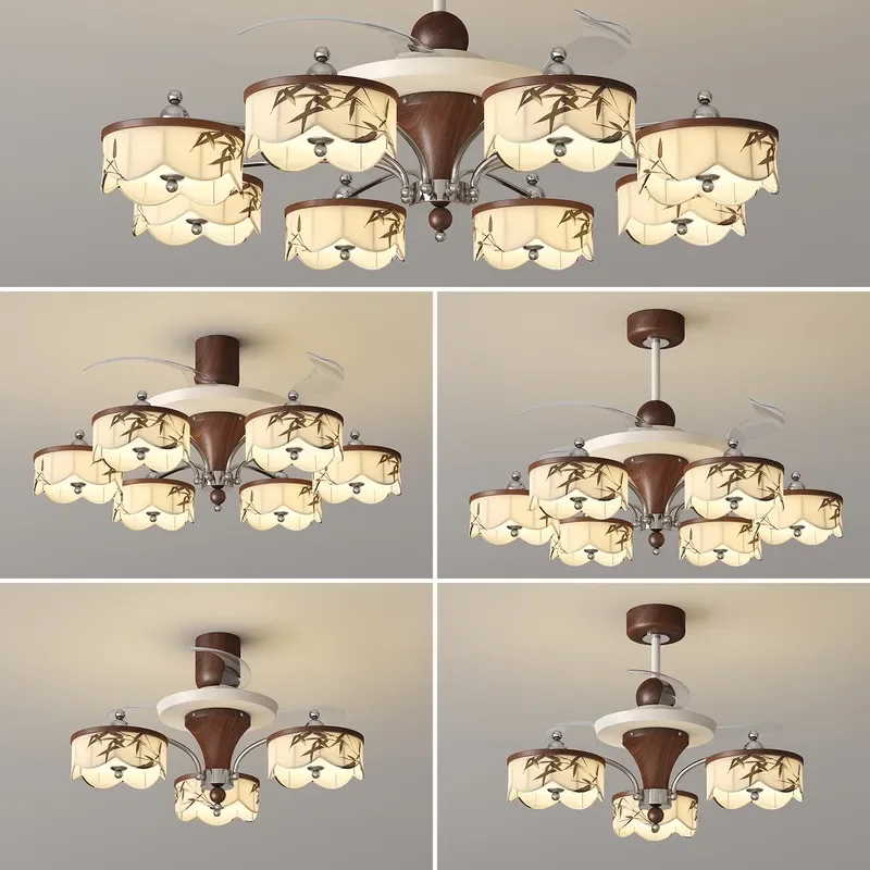 for New Chinese Style Ceiling Fan Light Retro Medieval Song Dynasty Aesthetic Chandelier for Living Room Dining Room Bedroom