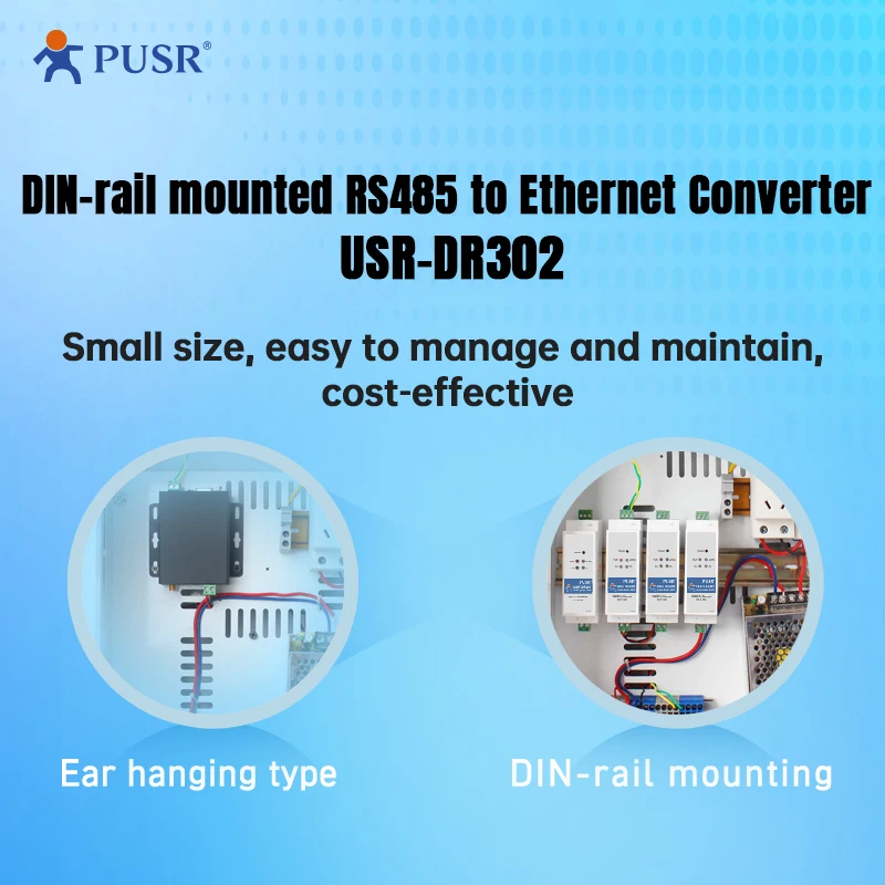 Picture 4: PUSR Din Rail RS485 to Ethernet Converter Serial Device Server Modbus RTU to TCP Modbus Gateway USR-DR302