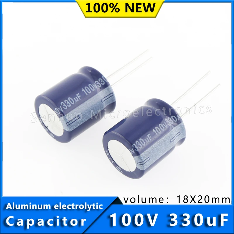 

5Pcs 100V 330UF 18*20 18x20 mm Aluminum Electrolytic Capacitor High Temperature Resistant 105° High Frequency Low Resistance