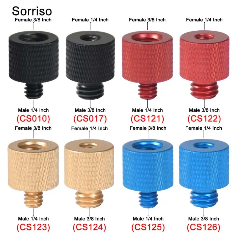 1/4 ~ 3/8 인치 나사 범용 카메라 변환 나사 삼각대 볼 헤드, 퀵 릴리스 마운트 어댑터 알루미늄 4 색 Dslr 용