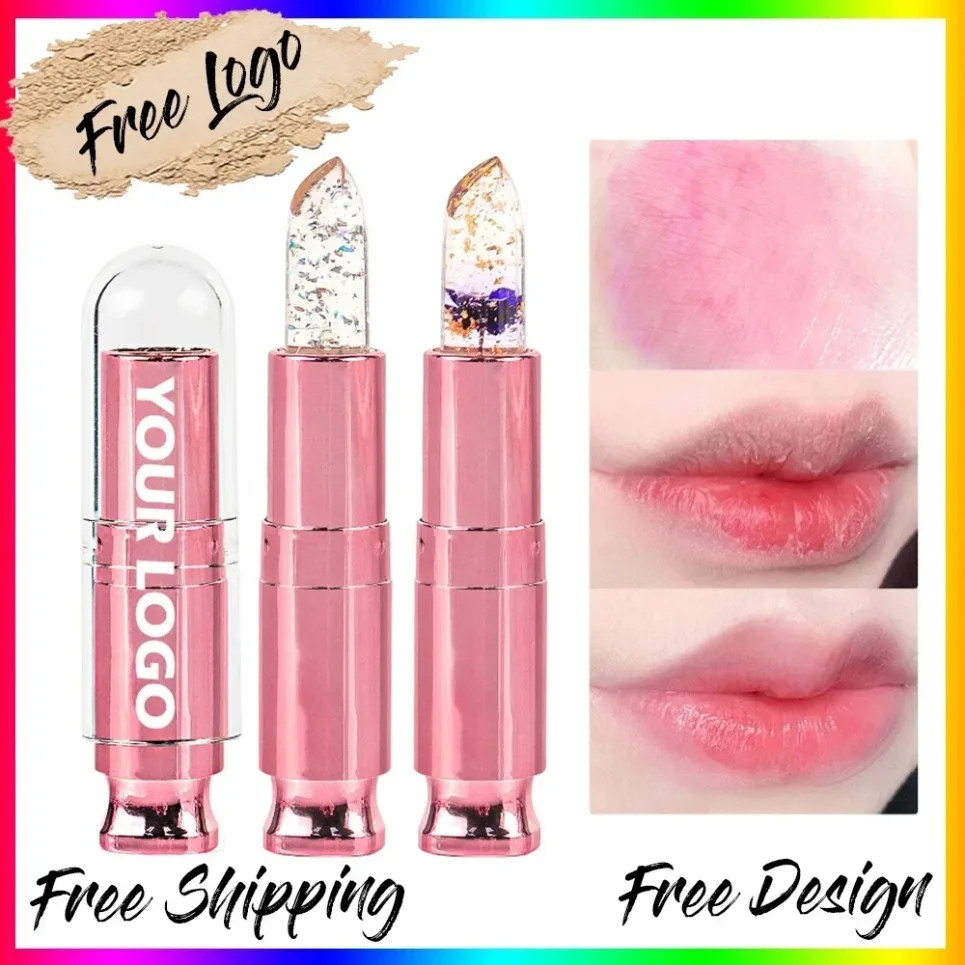 

Прозрачная 24-каратная Золотая фольгированная помада, оптовая продажа, Волшебная помада с цветами, меняющая цвет, увлажняющая искусственная помада