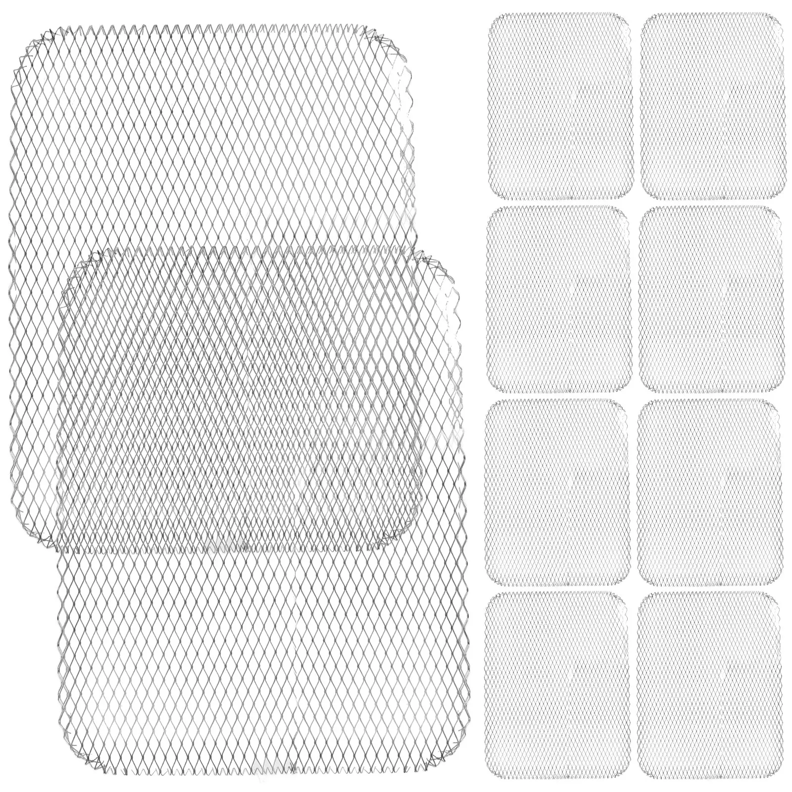 

10 Pcs Disposable Barbecue Wire Grills Aluminum Bbq Topper Rectangular Design Hightemperature Resistant Charcoal Grills Oven Net