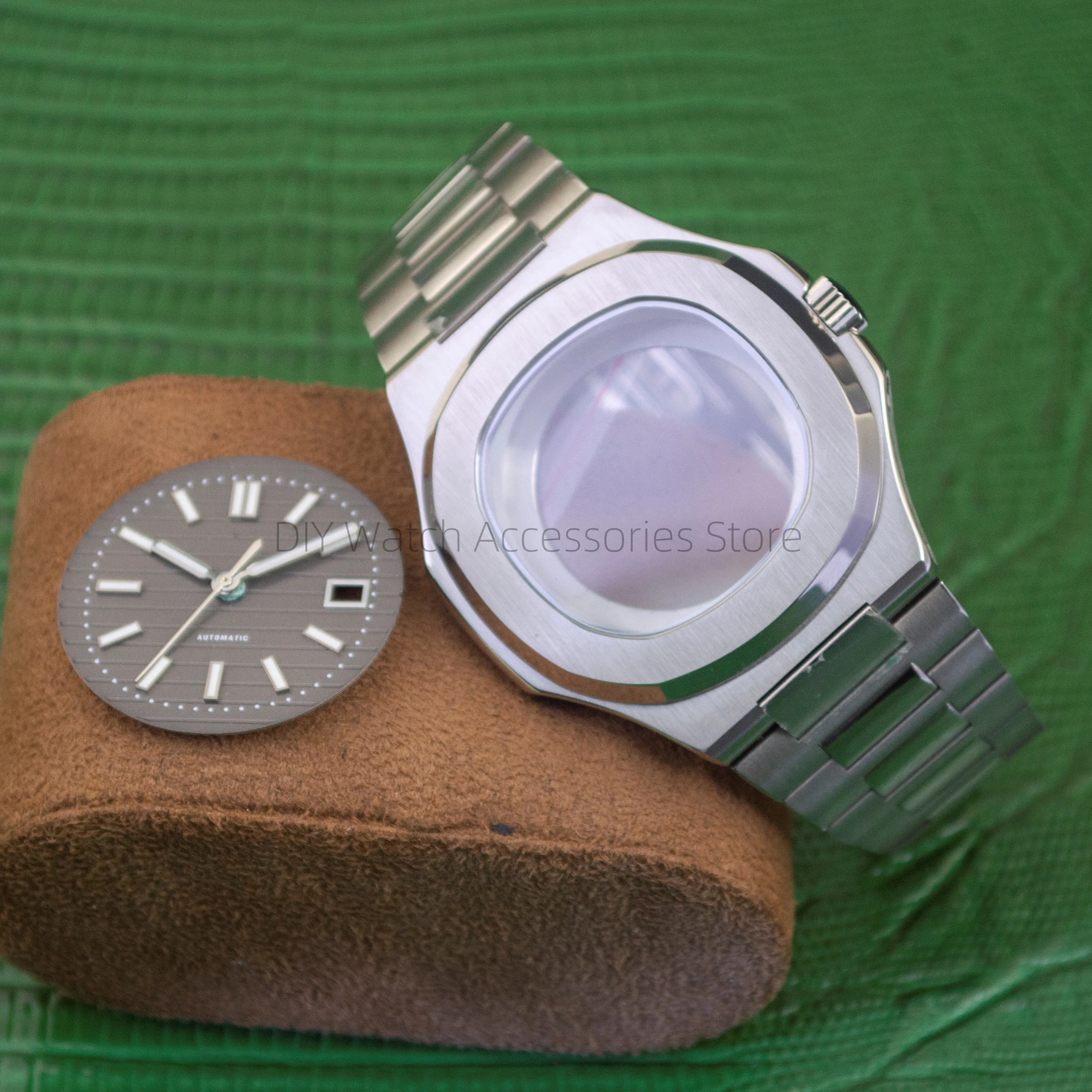 41mm NH35 Case 316L Stainless Steel Watchcase Dial Needles For NH35 Mechanical Movement Nautilus Case Mod Parts Accessories