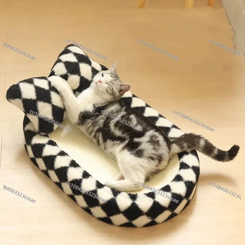 

Cute Cat Scratching Pads Nest Oval Cat Scratchers Board Weave Pet Bed Scratching Board Chew Bite Toy Home Pet Furniture