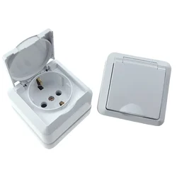 IP20 waterproof wall socket 2P+E Surface type Wall Socket European Wall Socket with Grounding