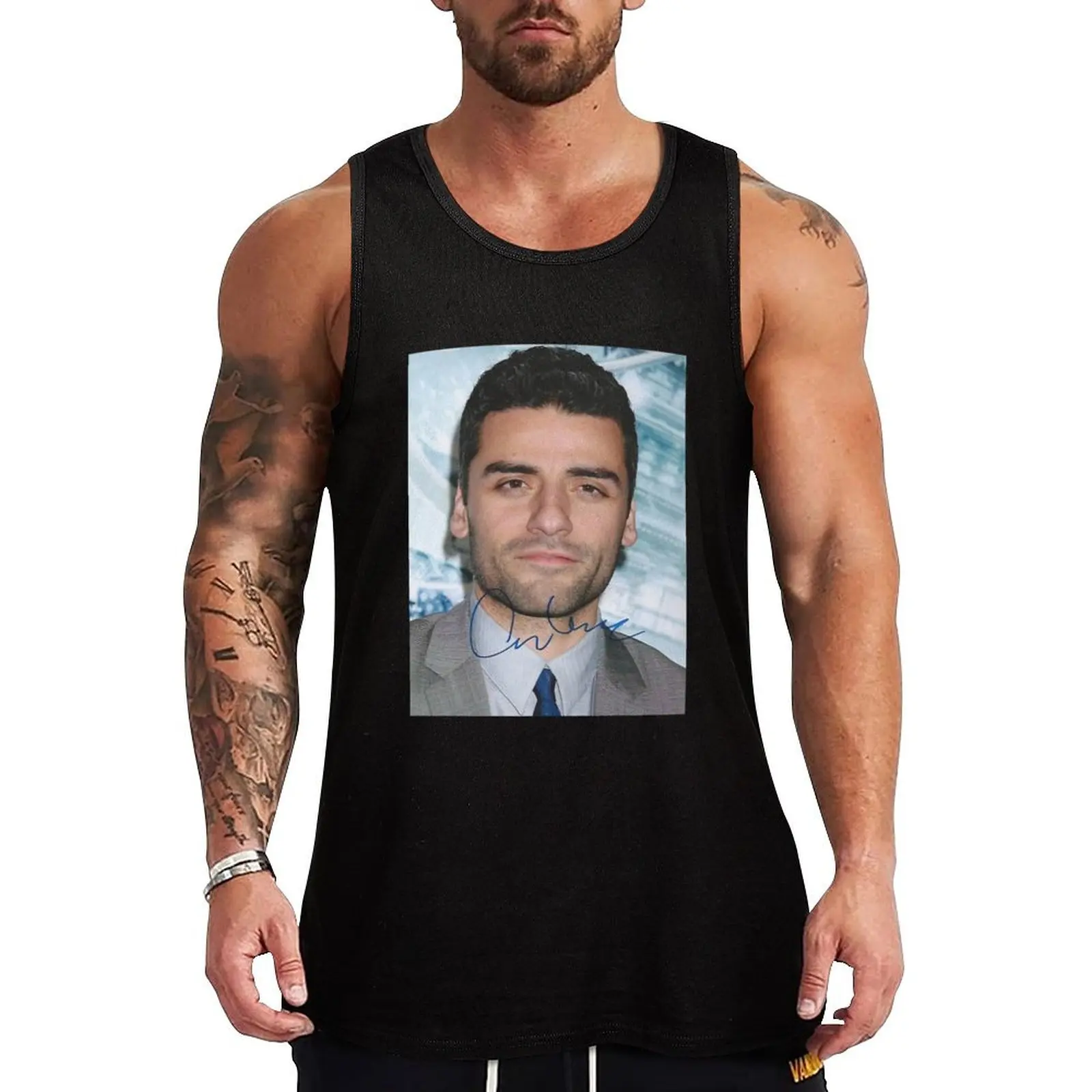 Mens Womens Creme Oscar Isaac Signed Cute Graphic Gifts Tank Top sexy clothes men summer 2024 T-shirt men Men's vest