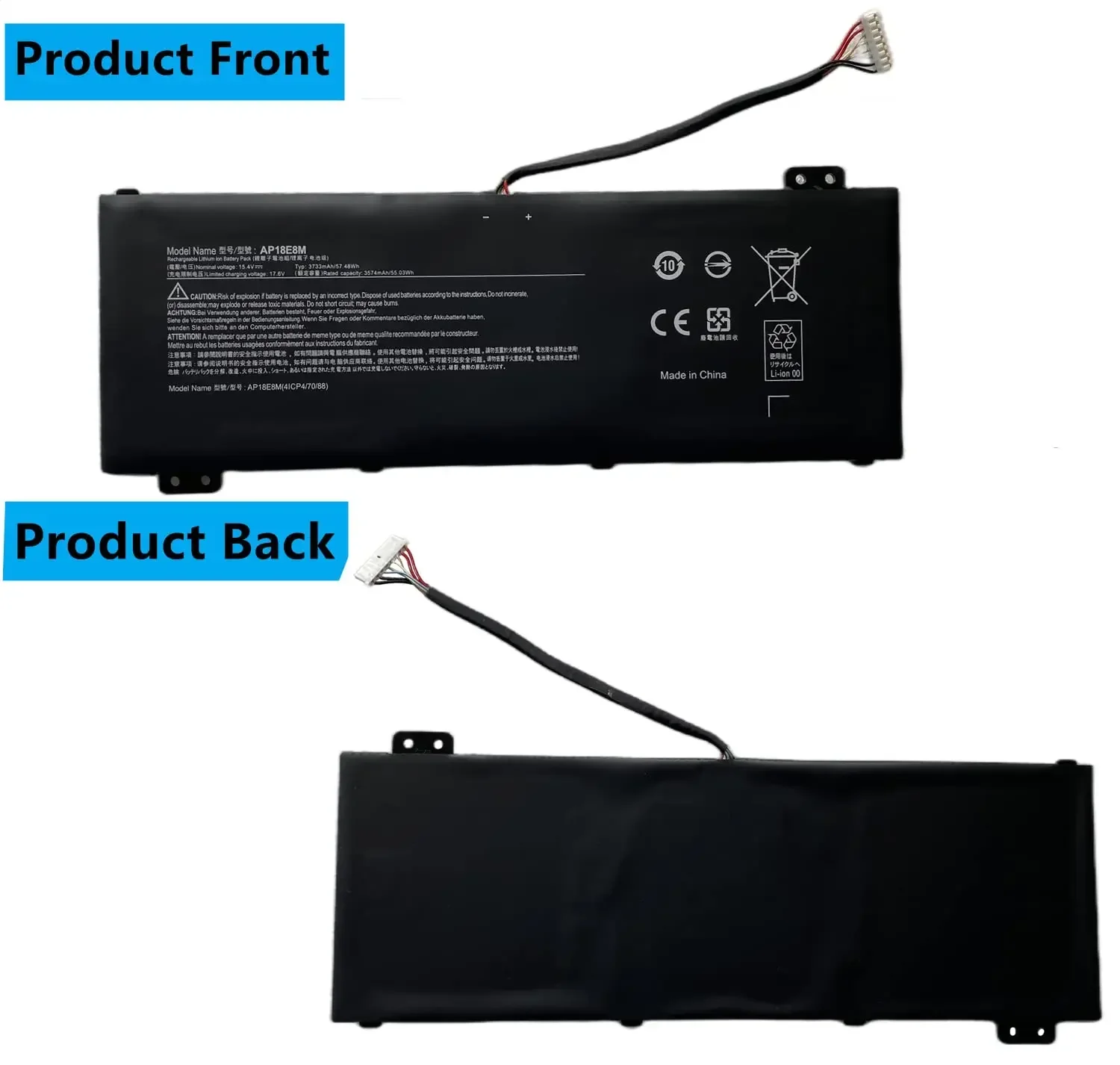 AP18E7M AP18E8M Battery for Acer Predator Helios 300 PH315-52 PH315-53 PH317-53 Predator 300 PT315-51 Nitro 5 AN517-52 AN517-51