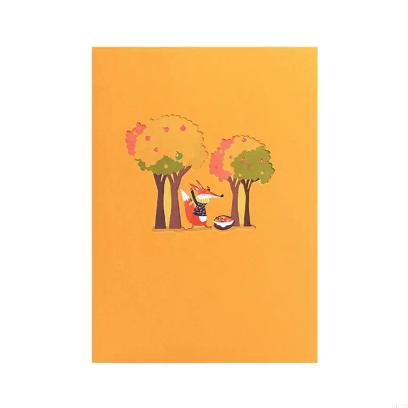 D7YB Harvest Forest Animals Acción Gracias Tarjeta emergente CARD TARJETA AMERCAMIENTO CUMPLEAÑOS CARIDAD