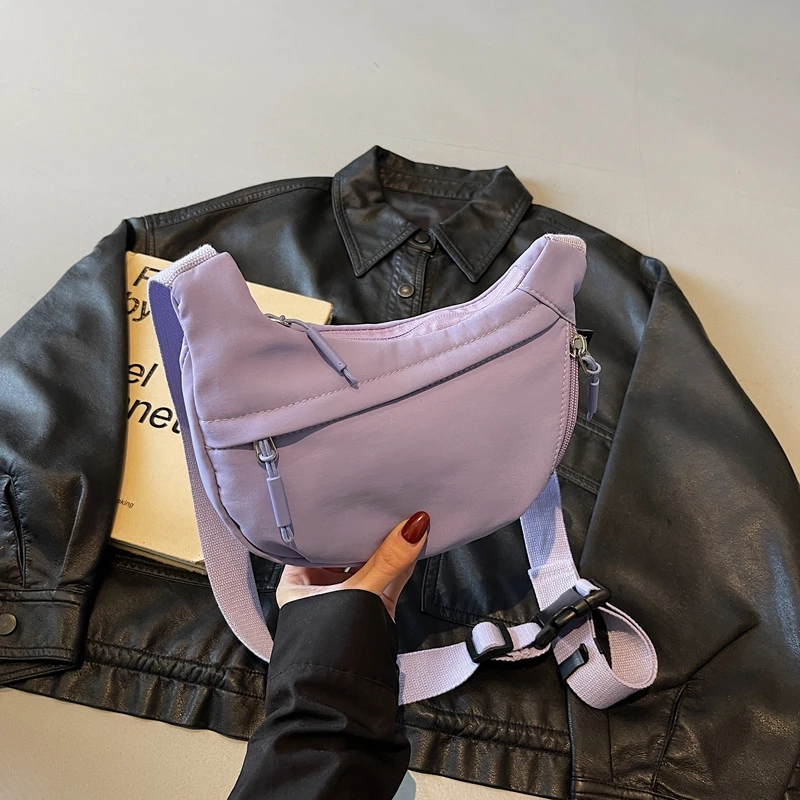 

Повседневные однотонные летние сумки через плечо 2025, простые мягкие универсальные новые модные молодежные женские сумки на плечо высокого качества