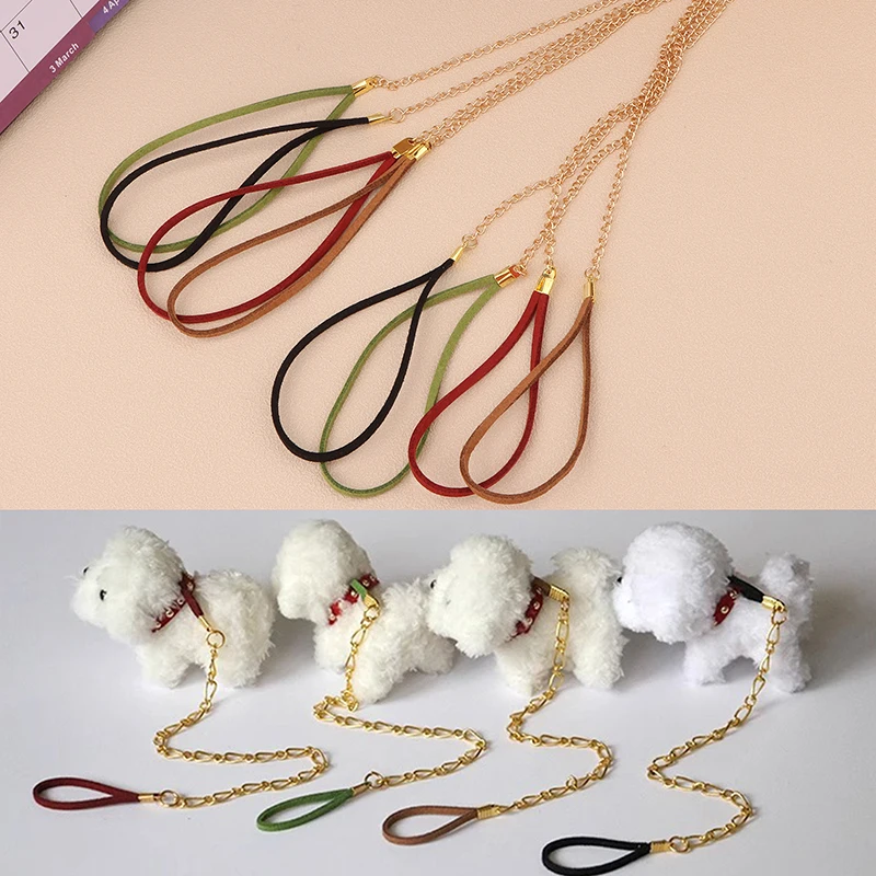 

Dollhouse Dog Plush Toys Lead Rope Doll Animal Pet Toy Miniature Home Decor Accessories Toy Pretend Play Toy