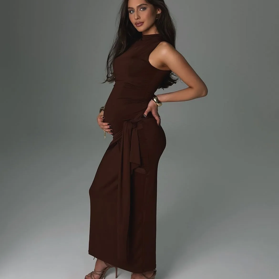 

Materni Photoaphy Dr Bodycon Сексуальная студийная фотография для беременных женщин с большим животом Фото oot Dr Женский длинный доктор