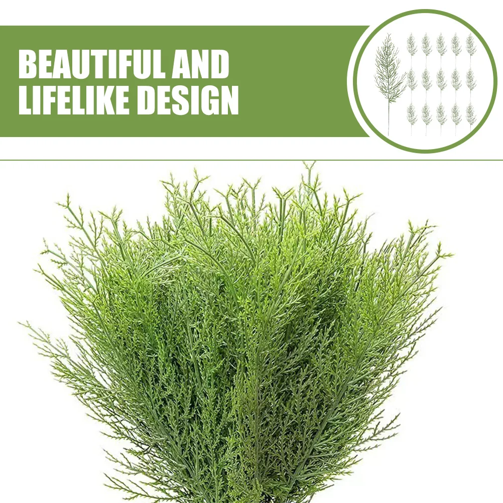 

40Pcs Artificial Pine Stems Faux Cedar Sprigs Christmas Garland Supplies DIY Wreath Decorations Holiday Party Decor