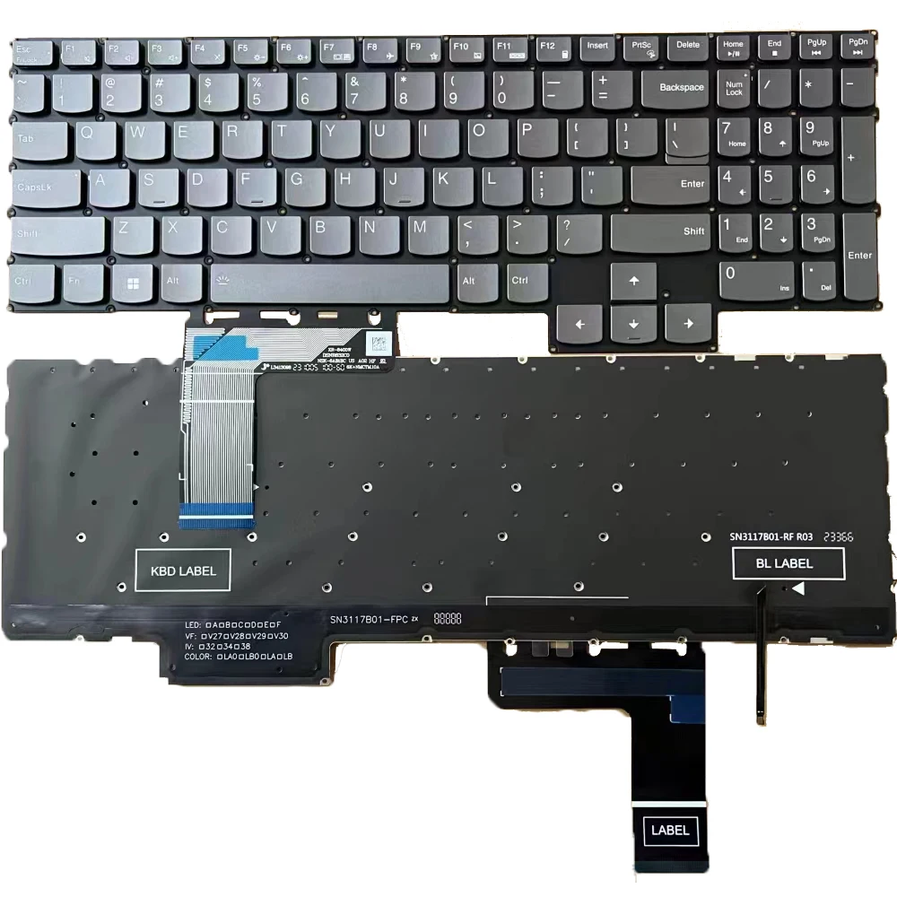 US Russian Backlit Laptop Replacement Keyboard For Lenovo Legion LOQ 15APH8 G5000 APH8 Y7000P IRH8 2023  with Backlit