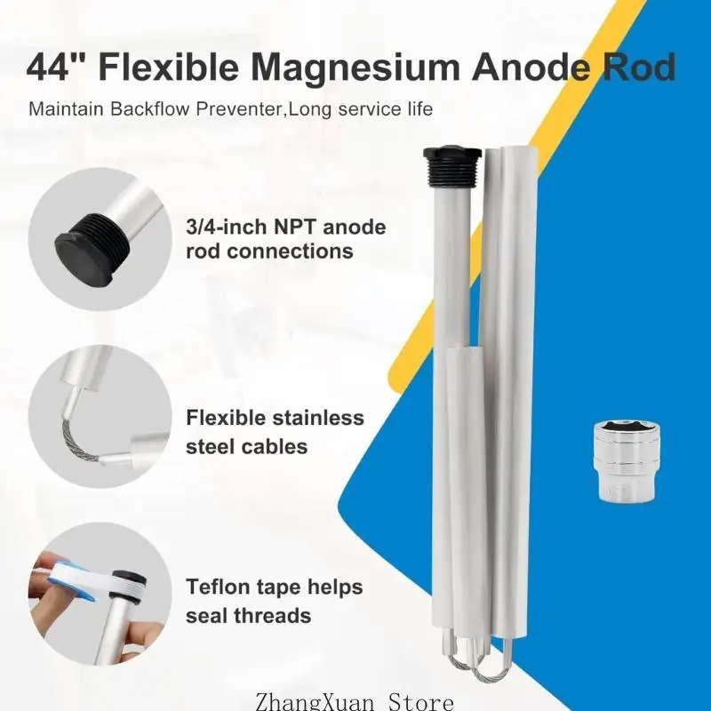 Ersatz-Anodenstange für Warmwasserbereiter, 44-Zoll-Magnesium-Flexible Anodenstange 3XUF – Detail 7