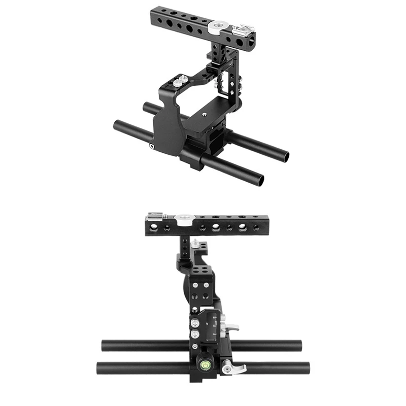 Top-A6 Camera Cage For Sony A6000 A6300 A6400 A6500 With 1/4Inch And 3/8Inch Threaded Holes Cold Shoe Base A6300 Camera Cage