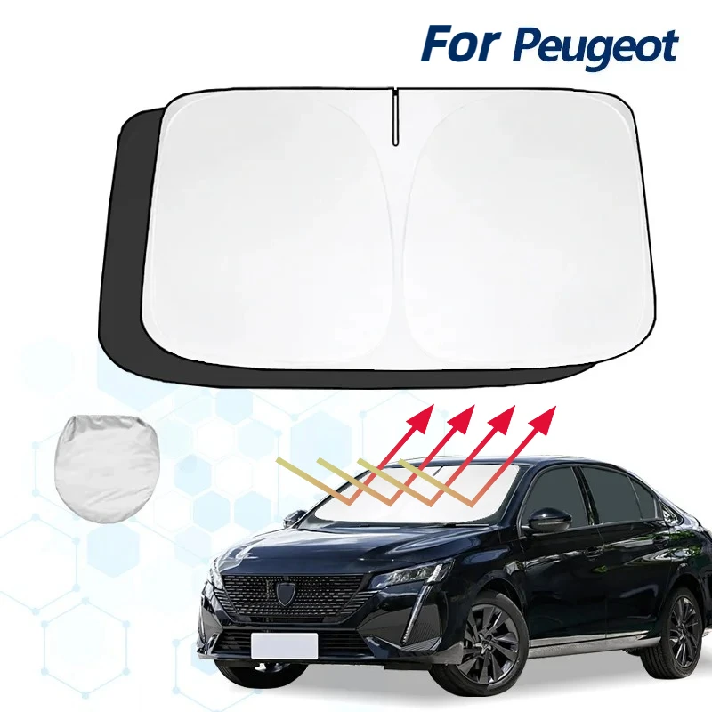 

Windshield Sun Shade For Peugeot 408 Sunshade Sun Visor Protector Foldable Blocks UV Rays Keep Your Car Cooler