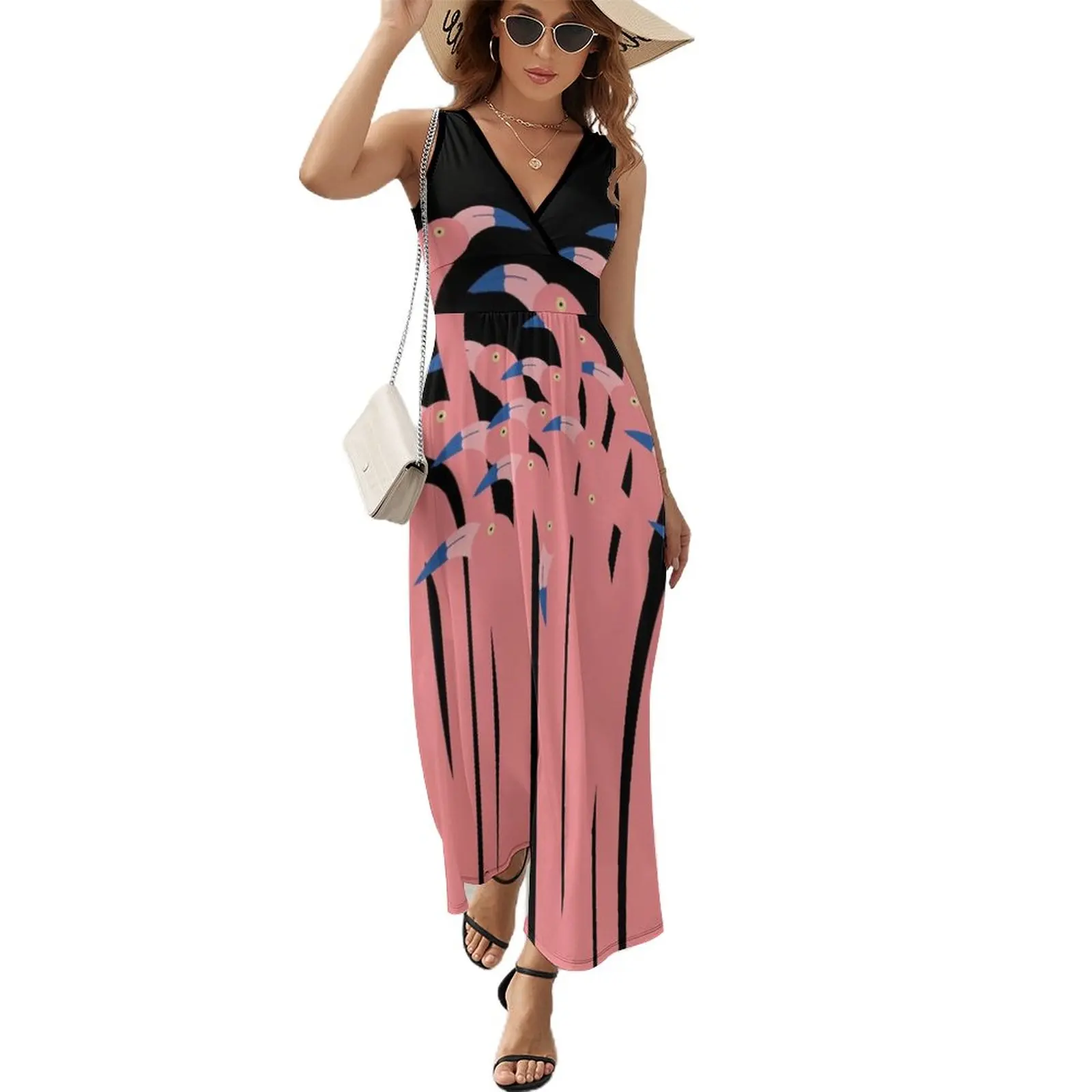 

PINK POETIC FLAMINGO DANCE Sleeveless Dress dresses for woman summer dress Aesthetic clothing