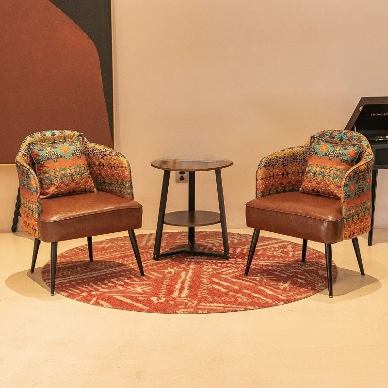 Balcony table and chair combination three-piece set single sofa chair