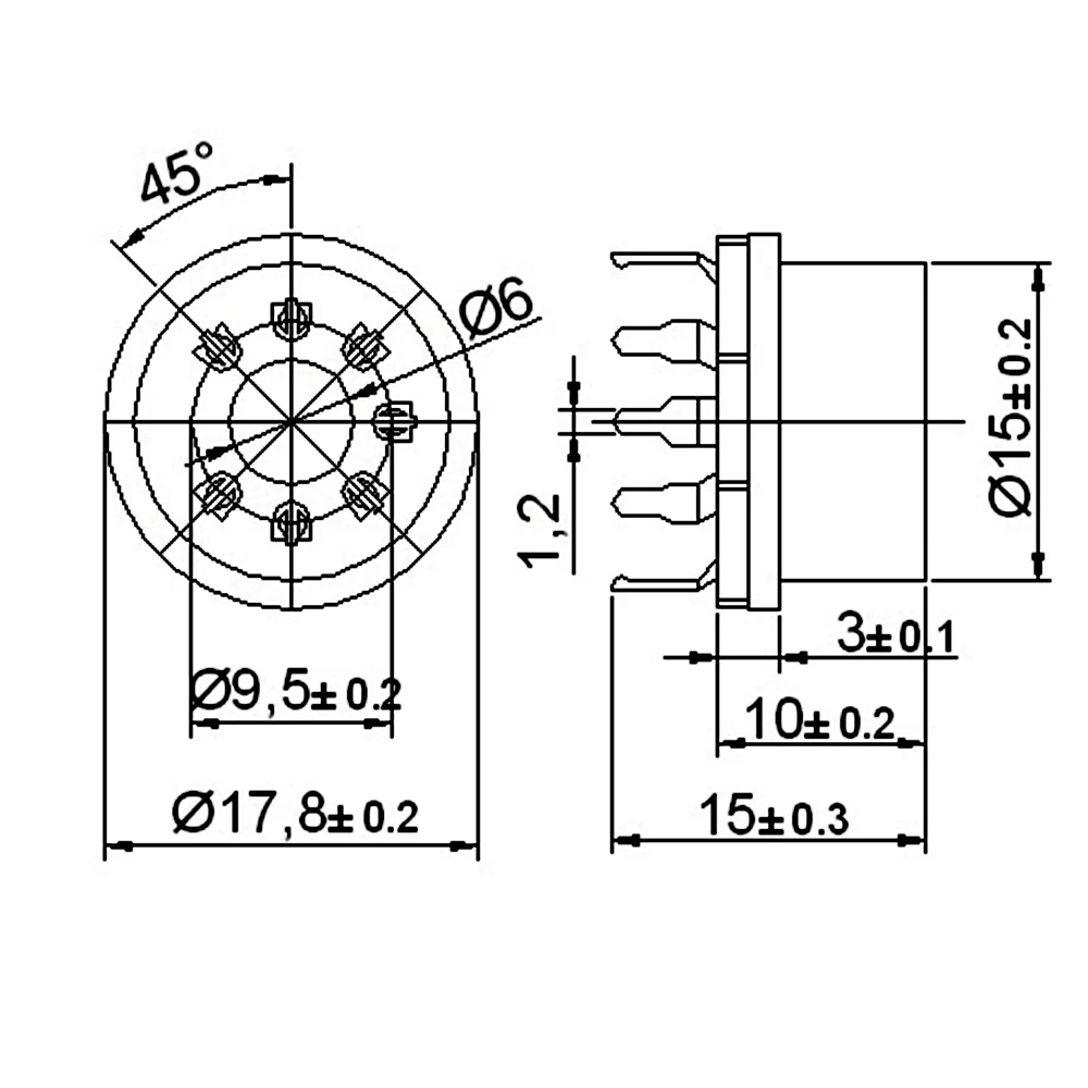 B & W 그림 튜브용 세라믹 7 핀 소켓, EC92 6H2 EZZ91 6X4 6Z4 EF95 6AU6 6J4 6AQ5 EF94 6J2 6J1 6C4 튜브 앰프 오디오