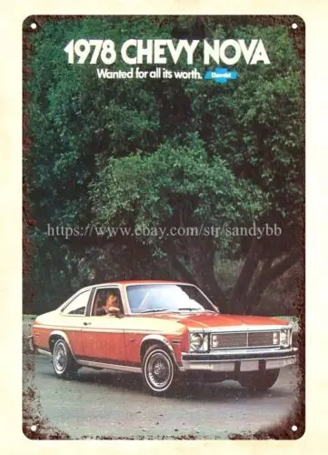 1978 autos car auto Nova autos Coupe Sedan Hatchback metal tin sign