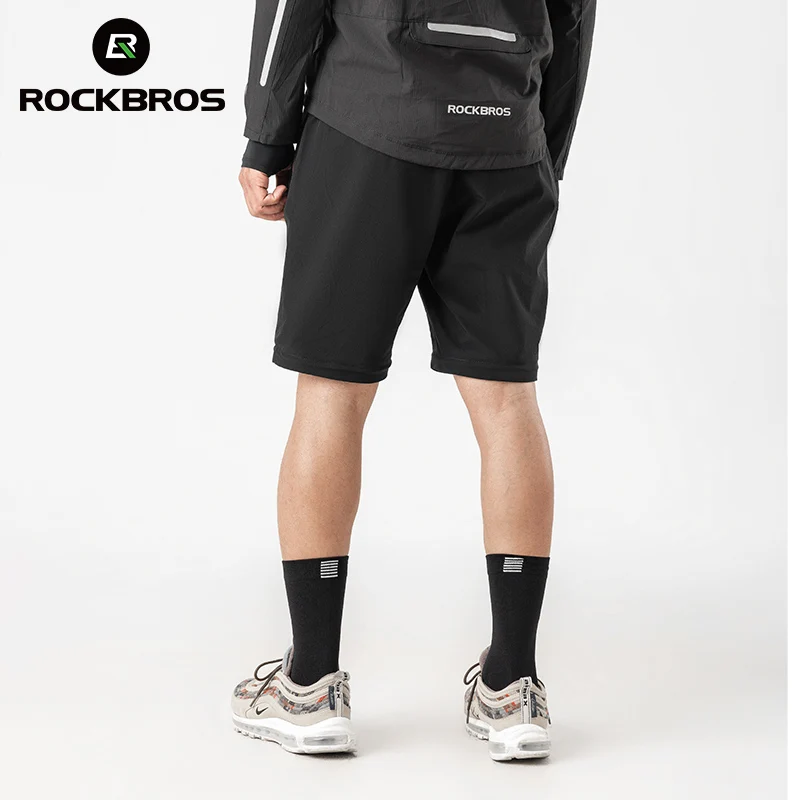 ROCKRBOS Summer Cycling Shorts Detachable Two-Section Pants Dual Wear Trousers Reversible Design Breathable Outdoor Sports Pants