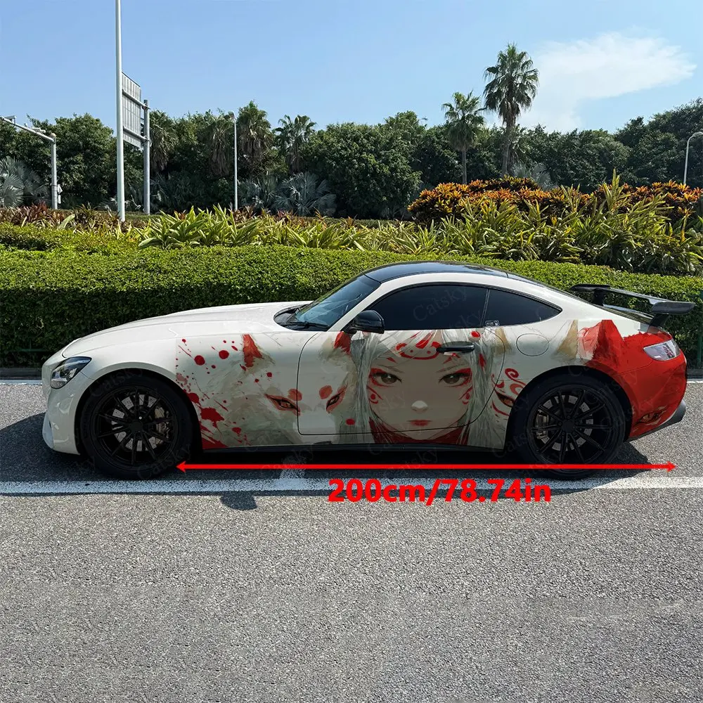 2pcs Fox Wolf Guardian Roar, Durable, Fade-resistant, Enhance Vehicle Aesthetics With Bold Artistic Design Car Vinyl Wraps
