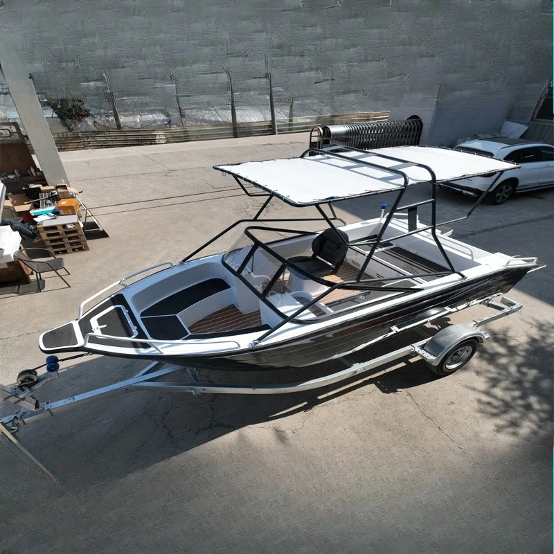 Aluminum alloy leisure boat, luxury yacht with canoe, fishing boat leisure speedboat