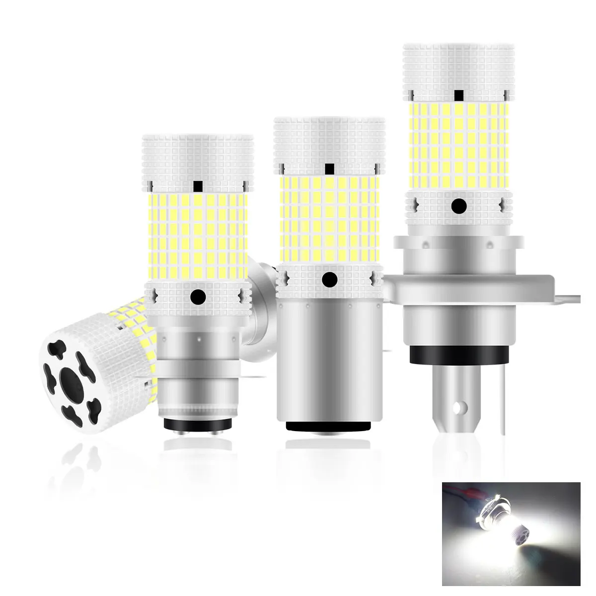 

1PCS H4 Led Motorcycle Headlight LED BA20D P15D 150SMD With Fan For Motorbike Lamp Fog Lamp Scooter ATV Lamp white