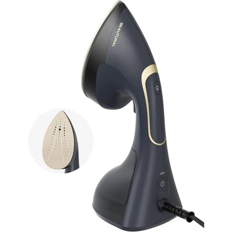 Żelazko parowe 2w1 do usuwania zmarszczek z ubrań, 1200W, ręczny, mocny parownik do tkanin z funkcją parowania na krótki czas, ceramiczny.