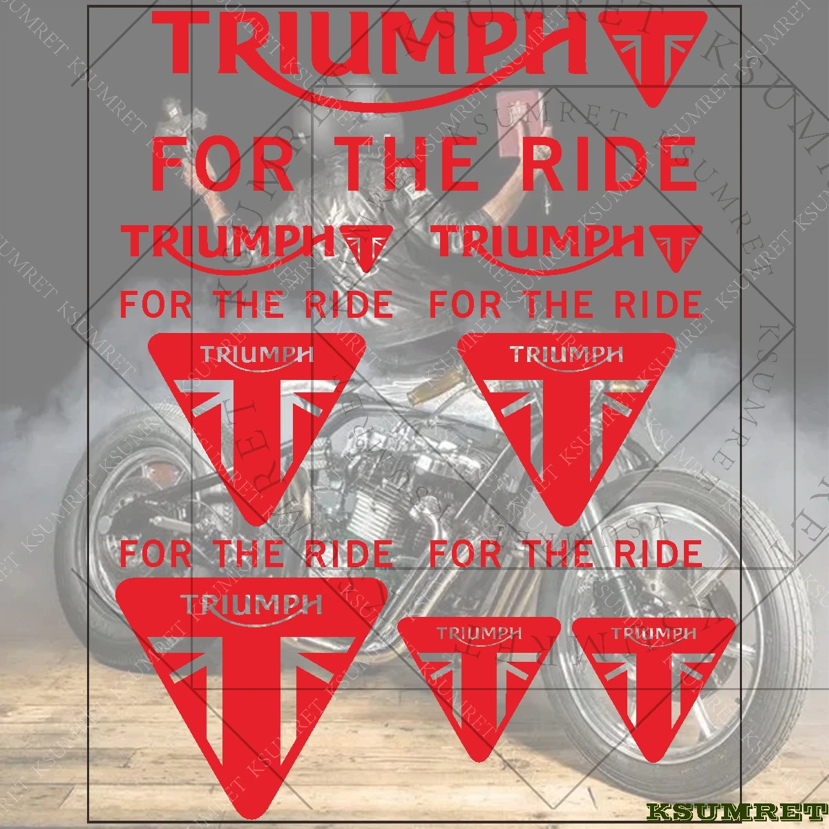 For Triumph Sticker FOR THE RIDE Logo Motorcycle Decal Tank Emblem Bobber TWIN Scrambler 660 765 1200