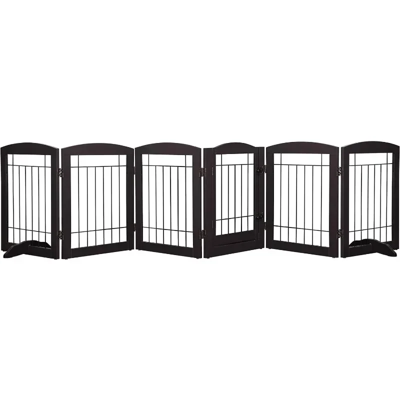 

For Spirich Extra Wide Dog Gates with Walk Through Door, Wooden Freestanding Pet Gate for Dog