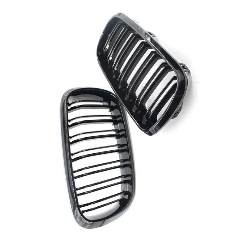 

1Pair Car Grille Double Line Front Kidney For BMW F15 F16 X5 X6 F85 F86 X5M X6M 2014-2018 Replacement Racing Grills-Y79A