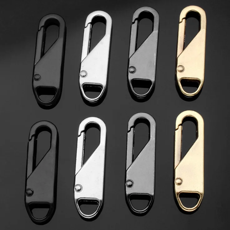5 stücke Universal Ersatz Zipper Slider Metall Legierung Entfernung Zipper Puller Gepäck Tasche Zip Kopf DIY Handwerk Nähen Werkzeug Reparatur kit – Detail 2