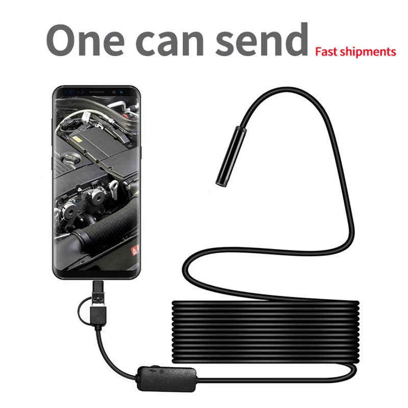 Pipe Endoscope 480P/1080P/1200P 5.5mm/8mm Camera Suitable For Android Apple Mobile Phone Computer Inspection Pipe Car Endoscope