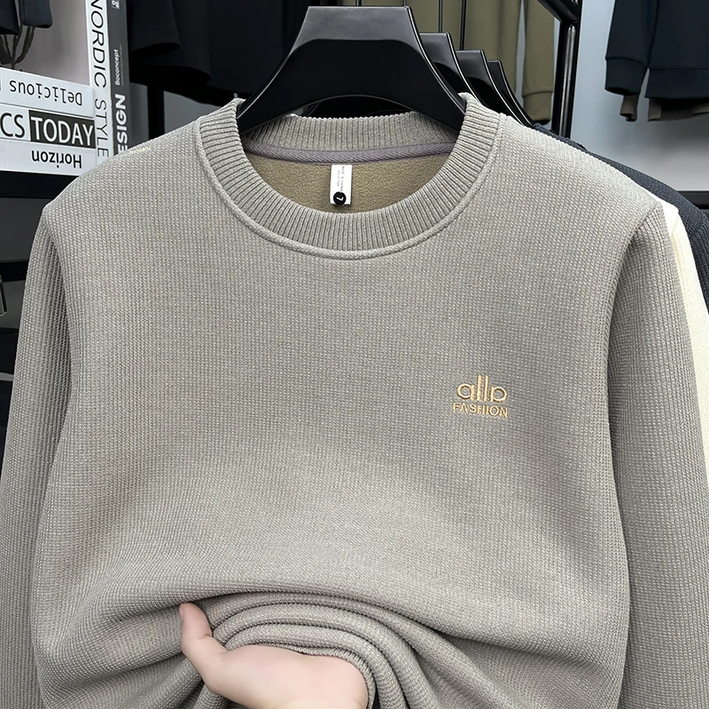 2025 New Hoodie for Men in Autumn and Winter with Thickened Fleece for Warmth Simple and Versatile Casual Base Top