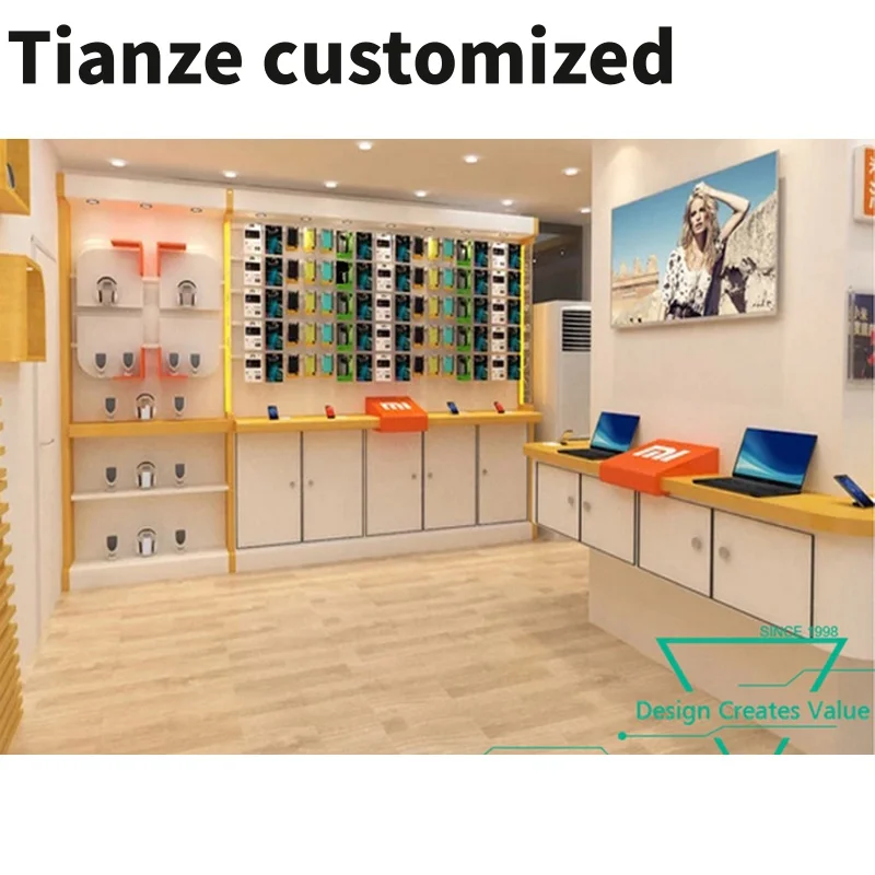 Customized-Customized Wooden China Electronic Furniture Modern Computer Shop Interior Design