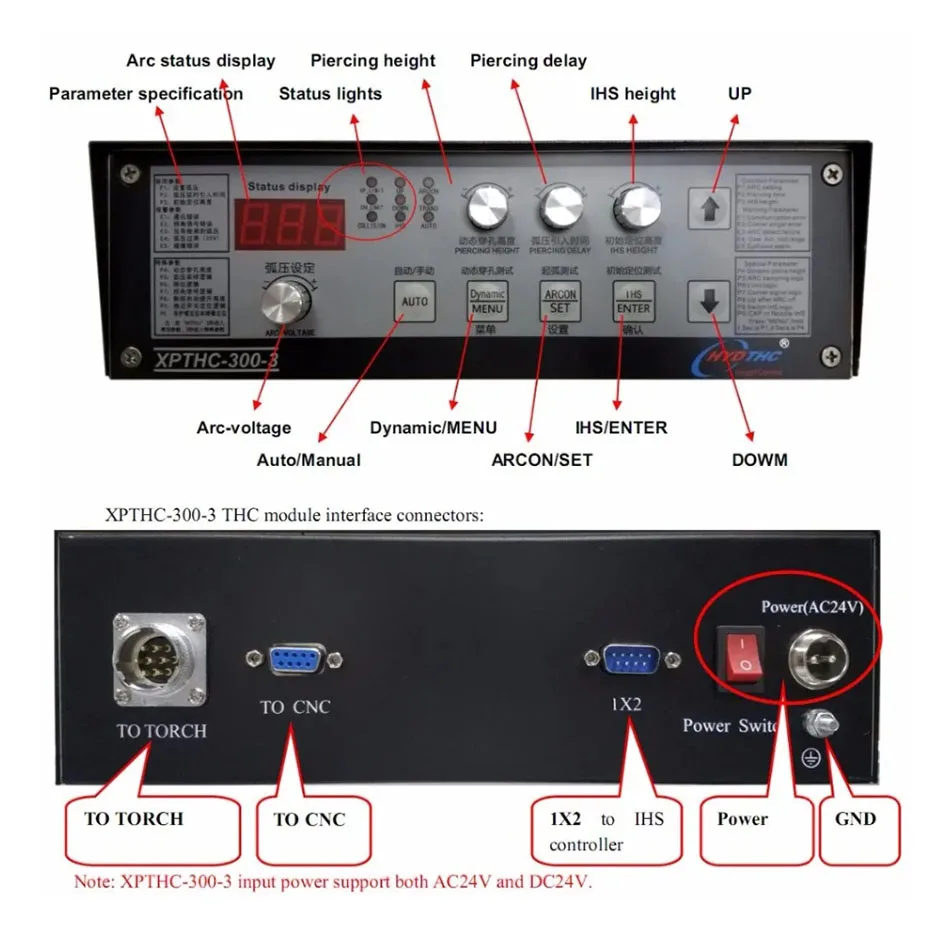 Hongyuda XPTHC-300-3/XPTHC-300II arc voltage regulator CNC gantry plasma cutting gun height automatic tracker