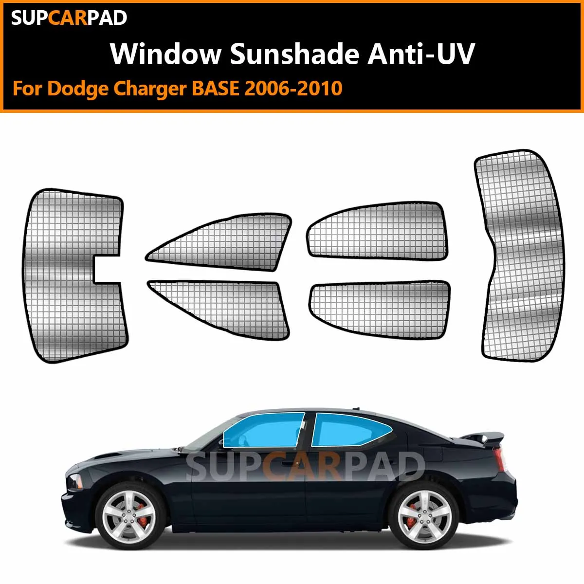 

For Dodge Charger BASE 2006-2010 Custom Car Window Sunshade Anti-UV Car Sun Window Visors Sunshade Covers Accessories