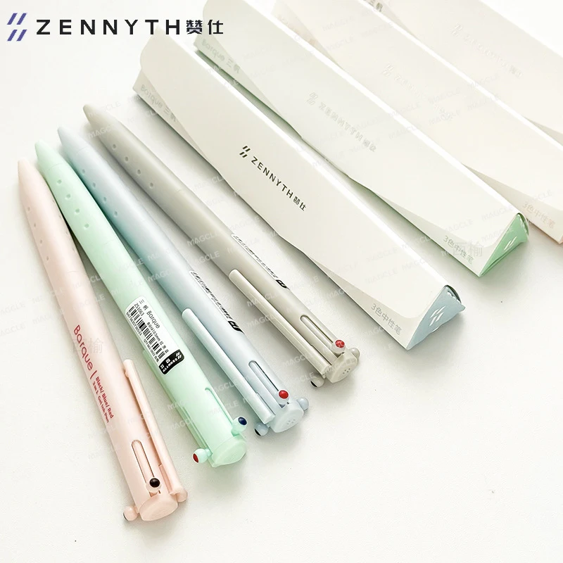 

Cute Tricolor Stationery Press Gel Pen Colorful Three Sail Series 0.5mm 3-in-1 take Notes Marking Back To School Study Supplies