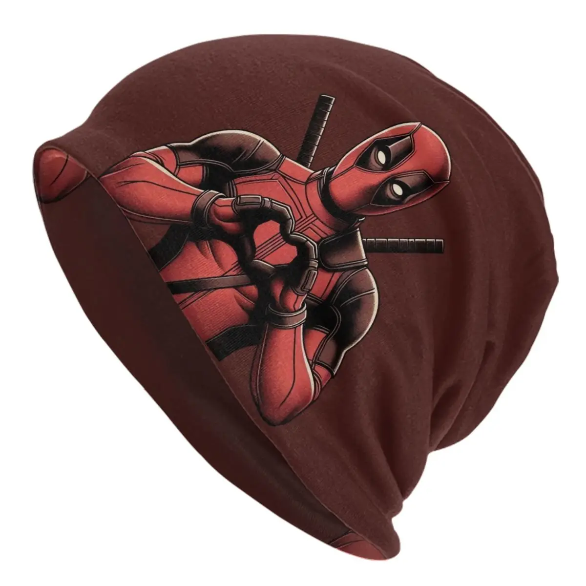 Custom Deadpool Heart Love Bonnet Hat Knit Hat Men Women Fashion Unisex Warm Winter Skullies Beanies Caps