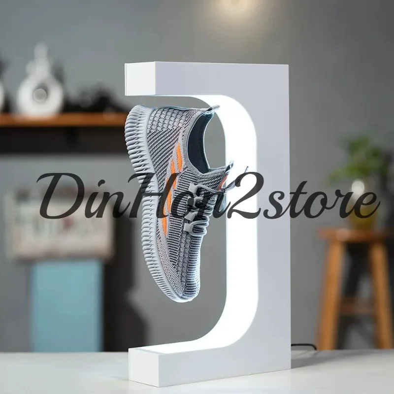 LED Magnetic Rotation Shoe Display Stand Levitation Floating Shoes Sneaker Home Decor Shoes Storage Shoes Shop Sample Showcase