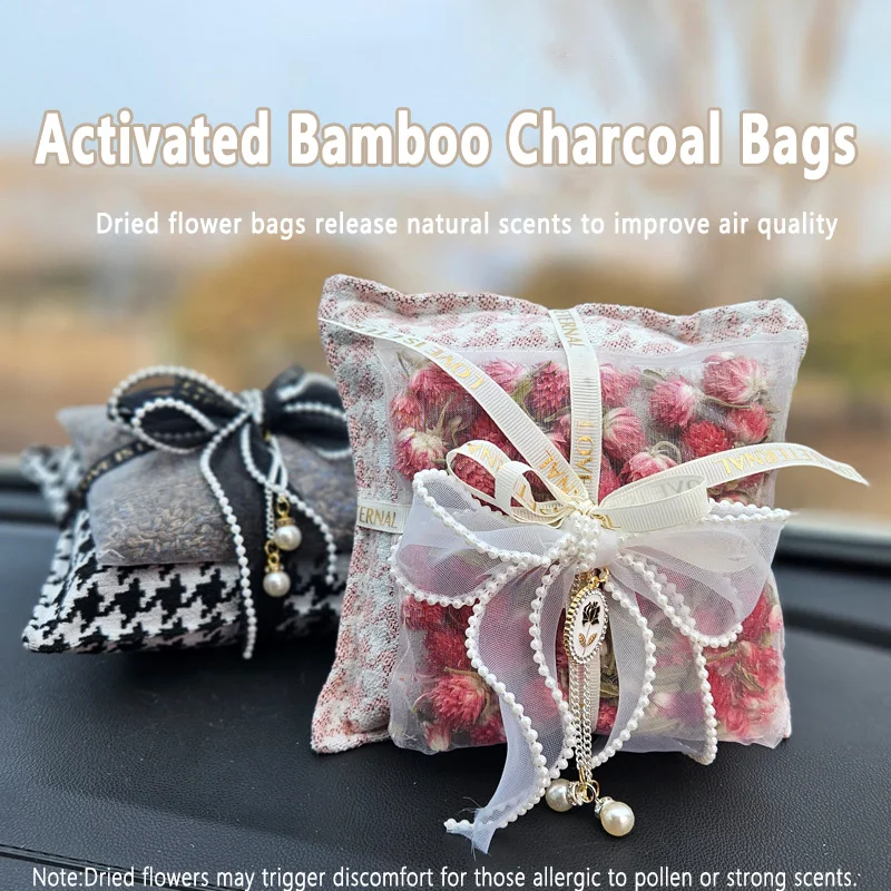 

High-quality Activated Bamboo Charcoal Bags Dual Purification Natural Odor Control For Car And Home dual-use Car Decoration