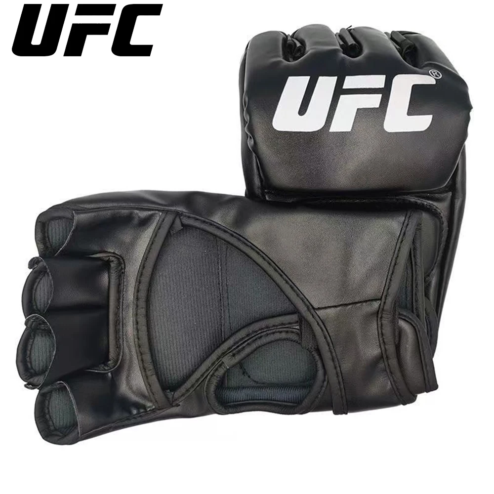قفازات الملاكمة UFC لـ Mma Muay Thai القتال الحر التايكوندو القتال الرمل التدريب نصف اصبع قفازات ملاكمة